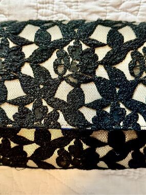 Neiman Marcus Black Lace Overlay Clutch